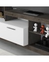 Parete attrezzata Leo 171x42x171 colore dark coffe bianco