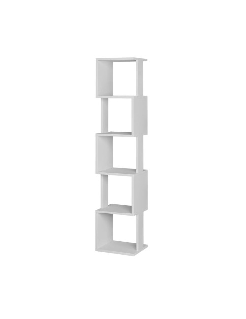 Libreria a cubo Piri bianca con 5 Ripiani 35x30x161H – Design geometrico e funzionalità