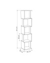 Libreria a cubo Piri bianca con 5 Ripiani 35x30x161H – Design geometrico e funzionalità