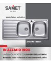 Lavello incasso acciaio inox 116x50 cm doppia vasca e gocciolatoio sinistro SA138