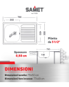 Lavello incasso cucina acciaio 79x50 cm una vasca e gocciolatoio destro Classic 273DX