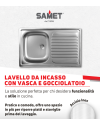 Lavello incasso cucina acciaio 79x50 cm una vasca e gocciolatoio destro Classic 273DX