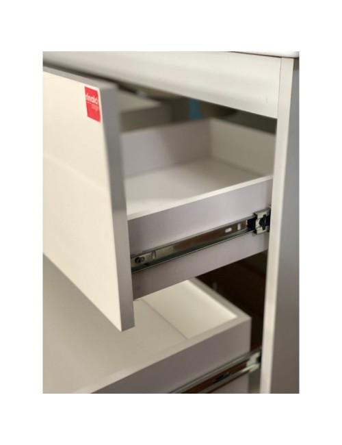 Mobile bagno sospeso Lario bianco lucido con lavabo e specchio 80x46x48H