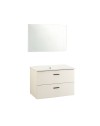Mobile bagno sospeso Lario bianco lucido con lavabo e specchio 80x46x48H