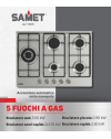 Piano Cottura gas 5 fuochi 70 cm acciaio inox Samet Ercole2