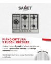 Piano Cottura gas 5 fuochi 70 cm acciaio inox Samet Ercole2