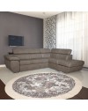 Divano angolare Fiona con penisola destra tessuto grigio elephant 260x200x76H