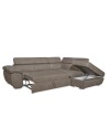 Divano angolare Fiona con penisola destra tessuto grigio elephant 260x200x76H