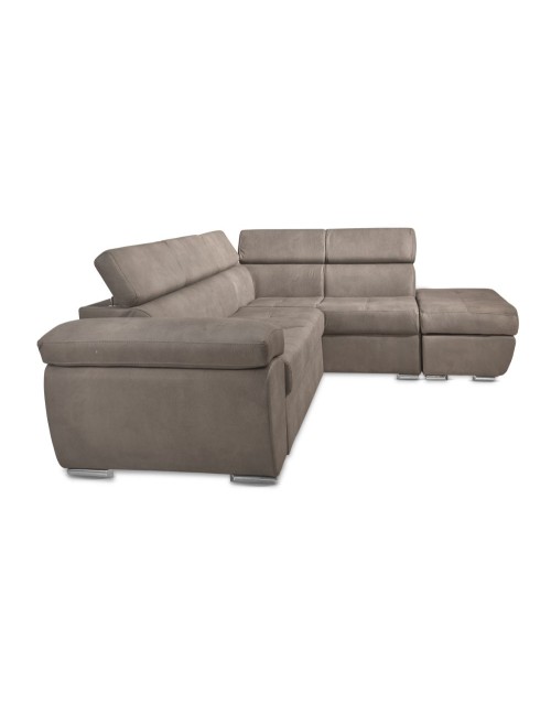 Divano angolare Fiona con penisola destra tessuto grigio elephant 260x200x76H