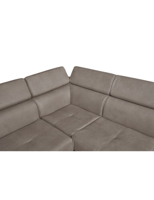 Divano angolare Fiona con penisola destra tessuto grigio elephant 260x200x76H