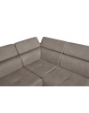 Divano angolare Fiona con penisola destra tessuto grigio elephant 260x200x76H