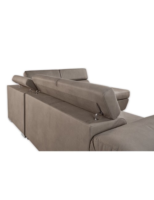Divano angolare Fiona con penisola destra tessuto grigio elephant 260x200x76H