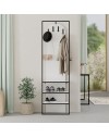 Mobile ingresso bianco Archy con appendiabiti e scarpiera 53x31.7x180H – Stile industriale e organizzazione