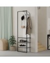 Mobile ingresso bianco Archy con appendiabiti e scarpiera 53x31.7x180H – Stile industriale e organizzazione