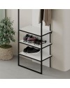 Mobile ingresso bianco Archy con appendiabiti e scarpiera 53x31.7x180H – Stile industriale e organizzazione