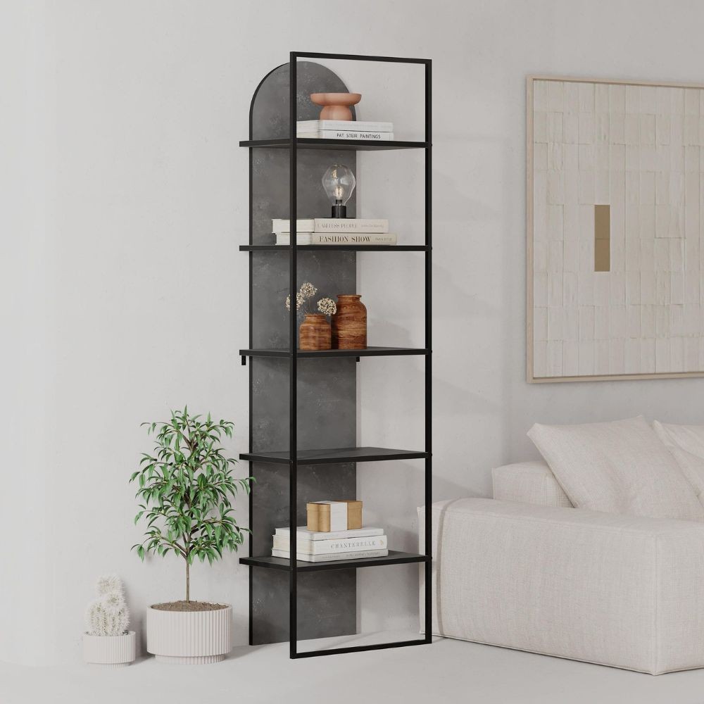 Libreria Archy 5 ripiani colore retro grey 53x31.7x180H – Eleganza industriale e spazio funzionale