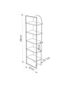 Libreria Archy 5 ripiani colore retro grey 53x31.7x180H – Eleganza industriale e spazio funzionale