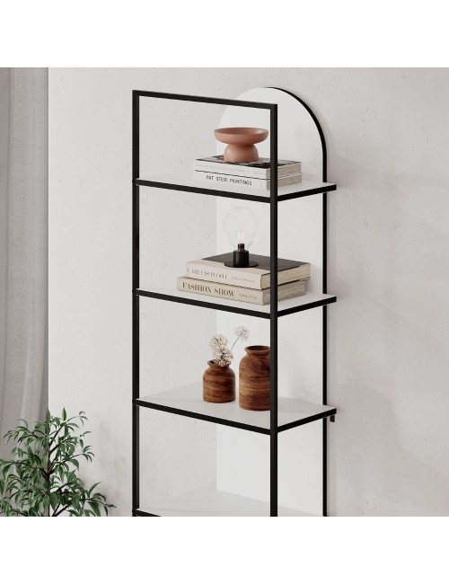 Libreria Archy 5 ripiani colore bianco 53x31.7x180H – Eleganza industriale e spazio funzionale