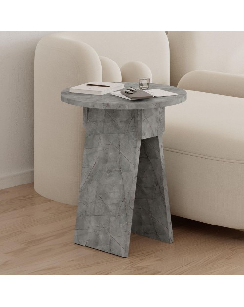 Tavolino da salotto Chen effetto marmo grigio – Eleganza minimalista per ogni ambiente