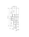 Libreria Key con 5 ante e ripiani colore cashmere 84x34x175H – Ordine e Stile