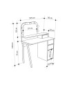 Toeletta da trucco Avien bianco e rovere con specchio e luci LED 105x51.5x131H