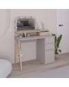 Toeletta da trucco Avien tortora rovere con specchio e luci LED 105x51.5x131H