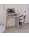 Toeletta da trucco Avien tortora rovere con specchio e luci LED 105x51.5x131H