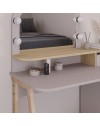 Toeletta da trucco Avien tortora rovere con specchio e luci LED 105x51.5x131H