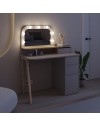 Toeletta da trucco Avien tortora rovere con specchio e luci LED 105x51.5x131H