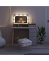 Toeletta da trucco Avien tortora rovere con specchio e luci LED 105x51.5x131H