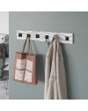 Appendiabiti a muro Flow con 6 ganci bianchi e dettagli neri 63x1.8x9.8H
