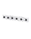 Appendiabiti a muro Flow con 6 ganci bianchi e dettagli neri 63x1.8x9.8H