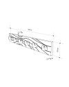 Appendiabiti a muro Flow con 6 ganci bianchi e dettagli neri 63x1.8x9.8H