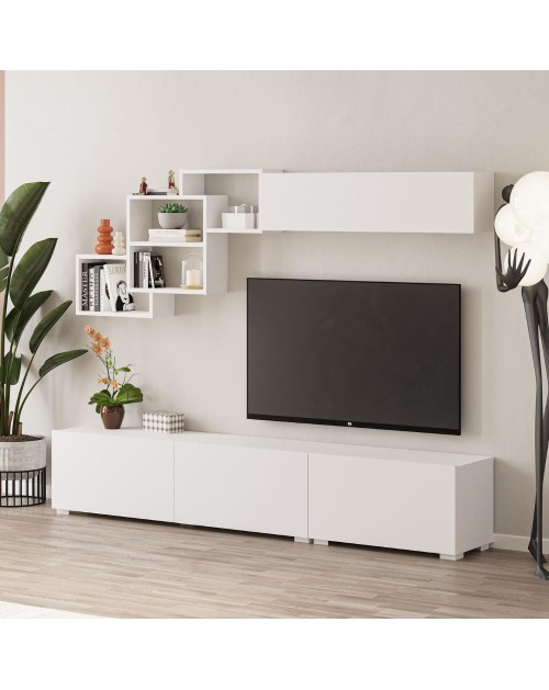 Parete attrezzata colore bianco Free 210x35x39H