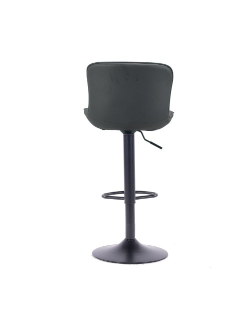 Sgabello regolabile con seduta in ecopelle grigio e base in metallo nero Snas