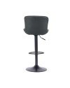 Sgabello regolabile con seduta in ecopelle grigio e base in metallo nero Snas