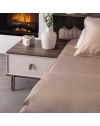 Camera da letto Merlin noce mozambik spatolato armadio 6 ante e letto contenitore