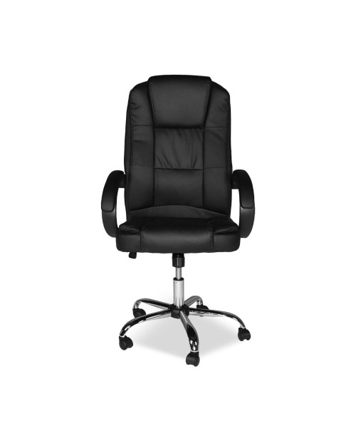 Poltrona presidenziale Millard ergonomica in ecopelle era e base cromata