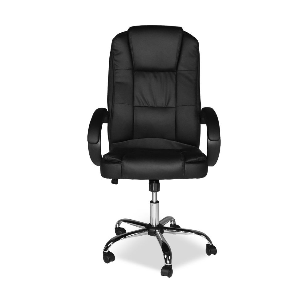 Poltrona presidenziale Millard ergonomica in ecopelle era e base cromata