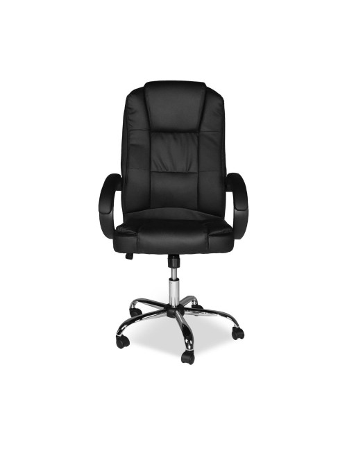 Poltrona presidenziale Millard ergonomica in ecopelle era e base cromata