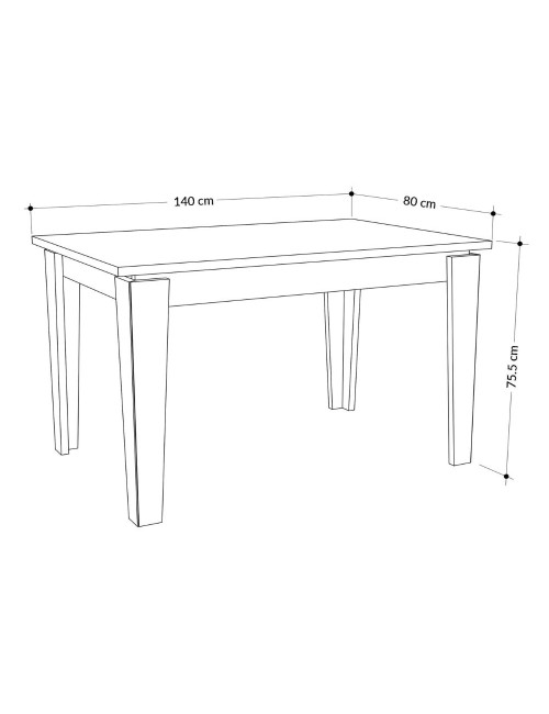 Tavolo rettangolare hitit 140x80 allungabile a 190 cm Tolmen