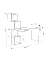 Scrivania con libreria Balance 153,5x60x140 colore rovere e nero