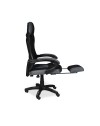Sedia gaming Gandi con poggiapiedi estensibile e schienale in rete nero