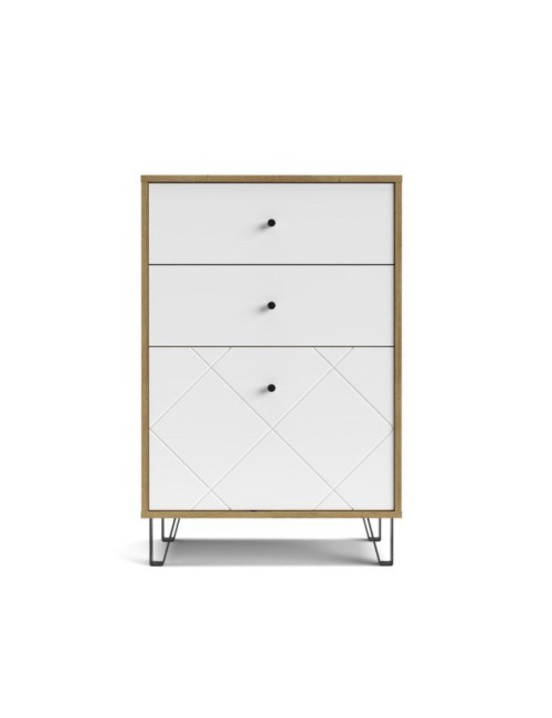 Cassettiera 2 cassetti e anta BolloBO18 63.4x40x95.55H colore rovere bianco
