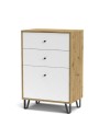 Cassettiera 2 cassetti e anta BolloBO18 63.4x40x95.55H colore rovere bianco