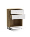 Cassettiera 2 cassetti e anta BolloBO18 63.4x40x95.55H colore rovere bianco