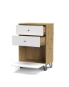 Cassettiera 2 cassetti e anta BolloBO18 63.4x40x95.55H colore rovere bianco