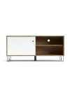 Mobile porta Tv 1 anta e vano a giorno BolloBO01B 123x40x55H colore rovere bianco