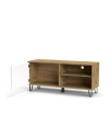 Mobile porta Tv 1 anta e vano a giorno BolloBO01B 123x40x55H colore rovere bianco