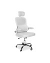 Poltrona ufficio ergonomica con ruote Vibes in rete bianca con base cromata